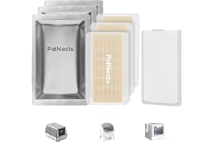 PalNests Universal Pet Odor Eliminator, Odor Control, Cat Toilet Deodorant for Stainless Steel Cat Litter Box, Cat Litter Freshener for Automatic Self-Cleaning Litter Tray, 3 Pcs with 1 Stand Plate