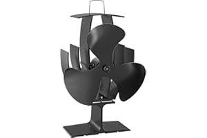 WilTec Ventilateur de poêle à bois – 3 Pales – 1100 tr/min – 60-350 °C – Autoalimentation thermique par Chaleur Sans courant – Distribution homogène de chaleur de cheminée