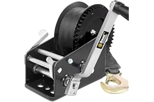 Bravex Boat Trailer Winch 3500lbs with 33ft Strap, Heavy Duty Hook Portable Hand Winch, Two Way Ratchet Manual Winch for SUV ATV UTV for 4:1/8:1 Gear Crank Winch