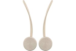 Lewondr 30 cm Hebilla Magnética de Cortina, [2 PZS] Cortina Correa Clic Decorativos de la Ventana de Tejido de Manual con el Imán Durable y Fuerte para Salón, Dormitorio, Oficina - Beige