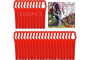 Grantop Zestaw zapasowych noży do podkaszarki, ostrza z tworzywa sztucznego, akcesoria z tworzywa sztucznego do podkaszarki akumulatorowej, 200 sztuk