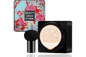 MTUVKGT Mushroom Head Air Cushion CC Cream Foundation, BB Crema Hidratante, Base Flawless Maquillaje Impermeable Cobertura Completa, Corrector Natural Incluso Tono De Piel, Base De Maquillaje (01)