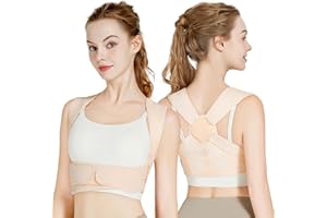 CCYOJinChen Correttore Posturale Spalle Schiena, Comodo e Regolabile, Cintura Dorale da Donna per Alleviare Il Dolore Al Collo, Spalle e Parte Superiore Della Schiena (Beige, L/XL)