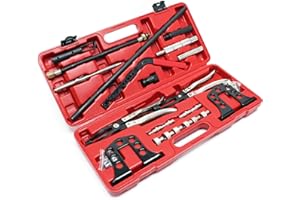WilTec Jeu Compresseur de Ressort de soupape – 235 x 85 x 520 mm – 25 pièces avec Coffret – Outil de Démontage Joint de Queue de soupape Auto – Entretien Voiture Garage