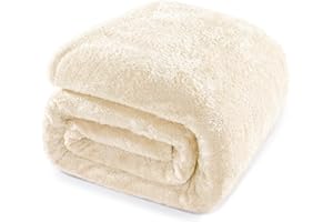 Whale Flotilla Manta Mullida de Sofá, Cálida Manta de Forro Polar para Cama, Muy Suave y Acogedora, 150 x 200 cm, Beige