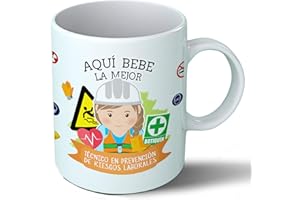 Planetacase - Taza Tecnica de prevencion de riesgos laborales - Regalo Original - Cerámica 330 mL - Taza Desayuno Apta para Microondas y Lavavajillas - Resistente a Lavados