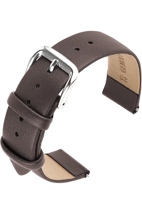 Cinturino Orologio Pelle Italiana - Sgancio Rapido, Larghezze 18mm 20mm 22mm, Unisex Vintage - Foto 8