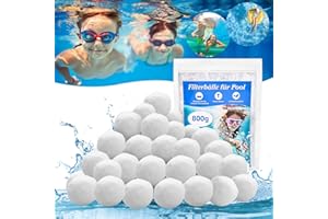 AFXXE Bolas Depuradora Piscina,Bolas Filtro Piscina Reutilizable Bolas Filtro Depuradora,800g Reemplaza 28kg Arena Depuradora Piscina,Material Filtro Duradero para Piscina y Acuario