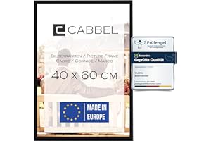 Ramka na zdjęcia CABBEL 40x60 cm, czarna, solidna rama z drewna MDF, nietłukące szkło Plexi, do zawieszenia, idealna na zdjęcia/obrazy/kolaże