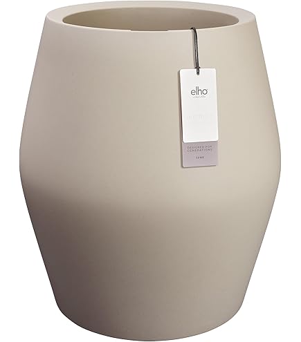 Elho June Round High 40 - Bloempot voor Binnen & Buiten - 100% Gerecycled Plastic - 39.0 x H 70.1 cm - Zwart