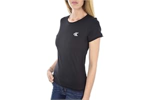 Calvin Klein Donna T-Shirt Maniche Corte CK Embroidery Scollo Rotondo
