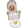 GAC Handcrafted Jai GURU JI Singhasan Darbar with Guruji Swaroop, Metal Jutti Pair and Mat - Exclusive Handcrafted Set for Gifting to Sangat or House Temple (White)