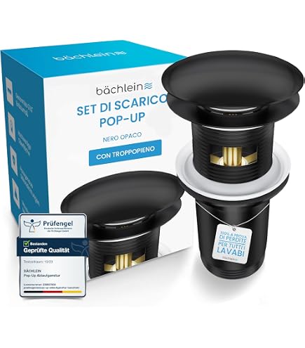 Alpenberger WC Sospeso Nero Opaco Con Rivestimento Nano - Set Completo Con Sedile Soft-Close, Senza Bordo, Ceramica Moderna Da Parete - 4