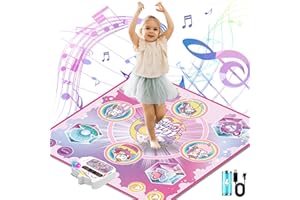 TOPBLASTERBOX Tapis de Danse pour Enfants, Jouet pour Filles de 3 4 5 6 7 8 9 10 Ans, Musical Électronique avec Bluetooth, Batterie Rechargeable et 6 Modes de Jeu, Cadeau d'anniversaire ou de Noël