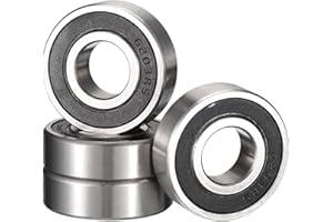 HiPicco 6203-16-2RS Deep Groove Bearings, ID 16mm x OD 40mm x Width 12mm Double Rubber Sealed Ball Bearings, Pre-Lubricated (GCr15) Chrome Steel 4pcs