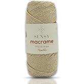 Premium 1,5 mm Sparkle Polyester Simli Makrome İpliği 100 Gr Supla İpliği ve &Ccedil;anta İpi Polyester İpi (S&uuml;tl&uuml; Kahve)