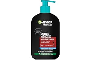 Garnier Czysty żel do mycia twarzy, BHA Carbon Cleanser z węglem, przeciw wągrom i pryszczom, żel do mycia twarzy, 250 ml