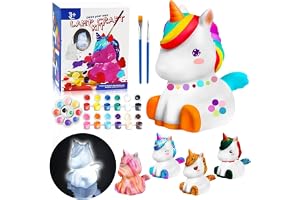 LinStyle 3D enhörning nattlampa målarkit, konst och hantverk, flicka barn kreativ fritid, enhörning flicka pojke, födelsedags
