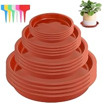 Lot De 6 Soucoupes Pour Pots De Fleurs 18 Cm - Plastique Noir, Diam. Int. 15 Cm, Hauteur 2,1 Cm, Intérieur/extérieur