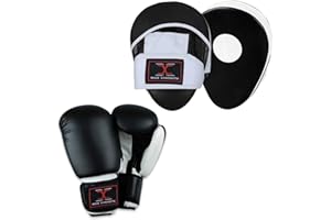MAXSTRENGTH Focus Pads Martial Arts Training Kickboxing Punching Hook And Jab Muay Thai Boxing Gloves 6oz, 8oz, 10oz, 12oz, 14oz, 16oz Exercise.