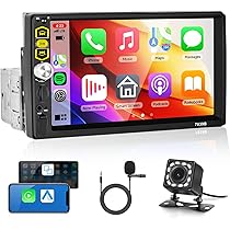 Gps Voiture Ecran Carplay Hodozzy 1 Din Motorisé Flip Out Autoradio Avec Sans Fil Carplay Android Auto, U00c9cran Tactile 7 Pouces Radio Voiture 1 Din Avec Bluetooth, Lien Miroir, EQ, SWC, USB