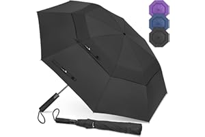 ZOMAKE Golf Umbrella Windproof and Rainproof 54/62in, Compact Large Umbrella, Big Folding Golfing Brolly Windproof Strong Double Canopy Unbreakable for Men Women