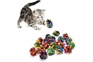 Nobleza - Palline Stropicciate Giocattolo Gatto 20PCS,6CM,Giocattolo Interattivo per Gatti,Colori Assortiti,Leggero e Multicolore,Giocattoli per Gatti