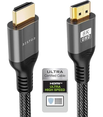 Lot De 2 Adaptateurs HDMI 2.1 8K à 90° - Connecteur Coudé Droit/Gauche HDMI Mâle Vers Femelle 8K@60Hz 4K@120Hz HDR, Pour TV, Projecteur, PS5, PC (Left Bend)