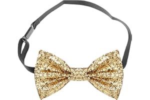 VILITI Sparkly Bow Tie,Black Sequin Bowtie Ties for Men,Adjustable Pre-Tied Tied Glitter Bows Clip Party Performance Festive Christmas Accessories,for Mens Boys Bachelor Dance Show Fancy Dress