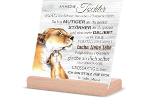 UOOYAA Tochter Geschenke von Mama,Mutter Tochter Geschenk,Handgemacht Aclyschild Mit Spruch Deutsche Geschenk Ideen Tochter Geburtstag Weihnachten,Geburtstags Geschenk für Tochter