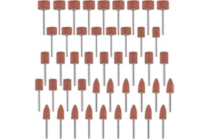 EPLZON Sanding Bits for Dremel Rotary Tool Grinding Stone Sanding Drill Bits with 1/8" Shank for Grinding Polishing Deburring Ferrous Metal(pack of 45pcs)