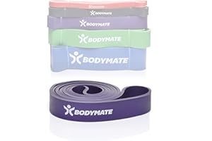 ‎BODYMATE BODYMATE Fitnessband 208 cm, elastisches Widerstandsband aus Naturlatex, trainiert Kraft, Ausdauer, Koordination, Flexibilität UVM., für Anfänger & Profis