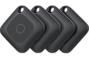Hoxe Localizador de Objetos Bluetooth, Air Tracker Tag Compatible con Apple Buscar(Sólo iOS) - 100dB Pitido, Rastreo Mundial, Buscador Rastreador para Llaves, Equipaje y más, 4-Pack