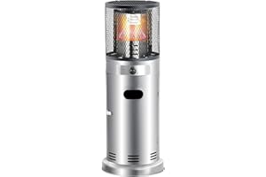 CALLOW RETAIL Callow Gas Patio Heater Stainless Steel High Output 7.3kW Inferno Garden Patio Heater fire - Eco High Power