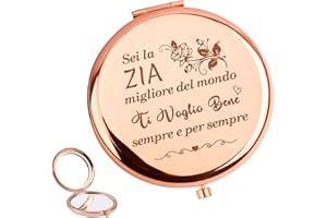 YICADORN Regalo Zia,Regalo per Zia,Zia Regalo,Regalo Zia Compleanno,Regalo Festa Della Mamma,Idee Regali Zia Personalizzato,Regali per Zia,Regalo Donna,Regali per la Zia,Specchio Compatto,Regalo Zia Natale