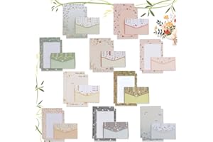 DAWUMIN Juego de 90 papeles de carta con sobre, sobre A5, 60 papeles para escribir, 30 sobres para oficina, hogar, escuela, cumpleaños