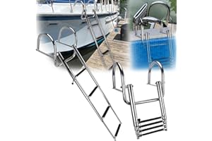 AISNY Scaletta Bagno 4 Gradini, 316 Scaletta Bagno Piscina Per BarcaScaletta Acciaio Inossidabile Telescopica Per Piscina Barca Pieghevole Con Maniglie Pedale Ampio Per Yacht Marino Piscina Dock