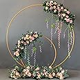 A Z DECORY Round Backdrop Stand Metal Arch Decoration - 2m (Gold)