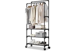 MONKLE - Appendiabiti da terra, Appendiabiti con ruote nero,stand appendiabiti