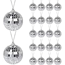 21 discoballen met spiegeleffect, decoratieve discoballen in 4 maten, hangende spiegelballen voor barfeest, podiumaccessoires, kerstboomdecoratie en accessoires
