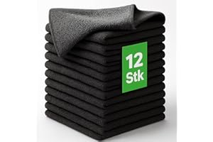 ‎KEMES Kemes Putzlappen Mikrofasertücher Putztücher Set 12er Pack zur trockenen und feuchten Anwendung - Microfaser Küchentuch Poliertuch Reinigungstuch (12)