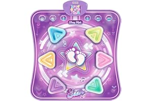 ZWOOS Tapis de Danse Fille Bluetooth avec Lumières et 5 Modes de Jeu, Tapis Danse Enfant 3 4 5 6 7 8 9 10 11 12 Ans, Antidérapant, Cadeau Anniversaire Noël
