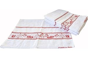 OM DOLCE CASA Strofinacci Canovacci Natale Set 6 Pezzi 100% Cotone Misura Cm 50x70 Tela Aida Ricamo Hobby Cucito Prodotto Italiano (Pupazzo di Neve)