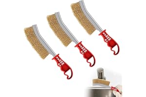 YIIWONI 3 Stück Messingbürste Grill,Drahtbürste Messing,für die Reinigung von Schweißschlacken und Rost und Grillrückstände,Grillbürste,Klein Drahtbürsten mit Borsten aus Edelstahl Messing und Nylon
