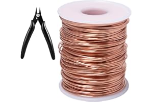Pilikoll 50m 99.9% Reiner Kupferweicher Kupferdraht mit Seitenschneider ø1.3mm T2 Blanker Kupferdraht Kupferkabel Reiner Kupferdraht für Elektrokultur, Gartenarbeit, Elektrotechnik, Schweißen, DIY