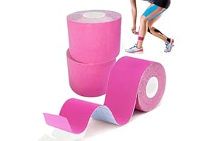 GTAGKOMMEN Tape Kinesiologico 3 Rotolo 5 cm x 5 m Rosa Tape Sportivo Kinesio Taping Taping Kinesiologico Impermeabile ed Elastico Nastro Kinesiologico cerotto kinesiologico