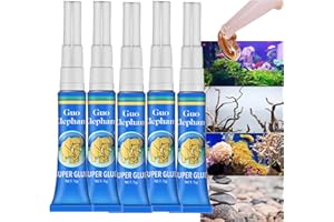 EVEBEATY 5PCS Aquarium Glue - Fast Curing, Waterproof Reef & Moss Glue for Aquascaping, Fish Tank Sealant, Clear Silicone Sealant for Plants & Decor