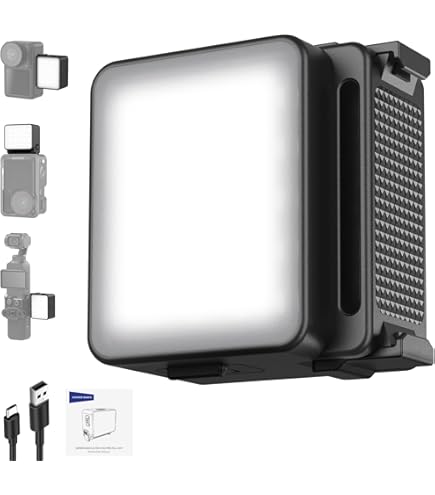 Accessoire Dji Om5 Lampe LED Magnétique Pour Gimbal DJI OM5/Zhiyun - Fill Light Rechargeable, 3 Modes, 10 Niveaux Luminosité Fill Light Led