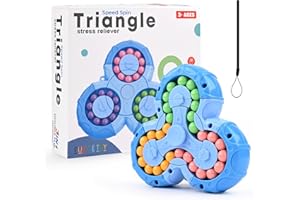 Teklemon Magic Bean Giocattolo, Fagiolo Magico Rotating Cubo, Puzzle rotante del Fagiolo Magico IQ Game-Cubo, Magic Beans Cude Spinner Giocattolo di Decompressione Fidget per Bambini Adulti, Blu