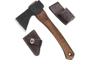 BeaverCraft Ascia Forgiata a Mano con Fodero AX1 da Bushcraft - Ascia da Campeggio Piccola per Sopravvivenza, Intaglio, Taglio Legna e Giardinaggio
